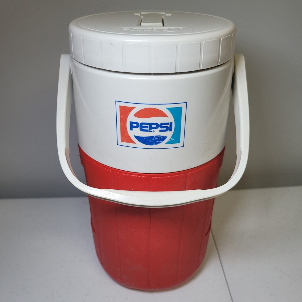 Vintage Coleman Pepsi Pizza‎ Hut Relief Pitcher Insulated Jug Cooler Red White